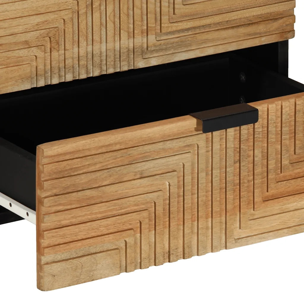 Comodino Marrone 50x33x60 cm in Legno Massello di Mango 4017730