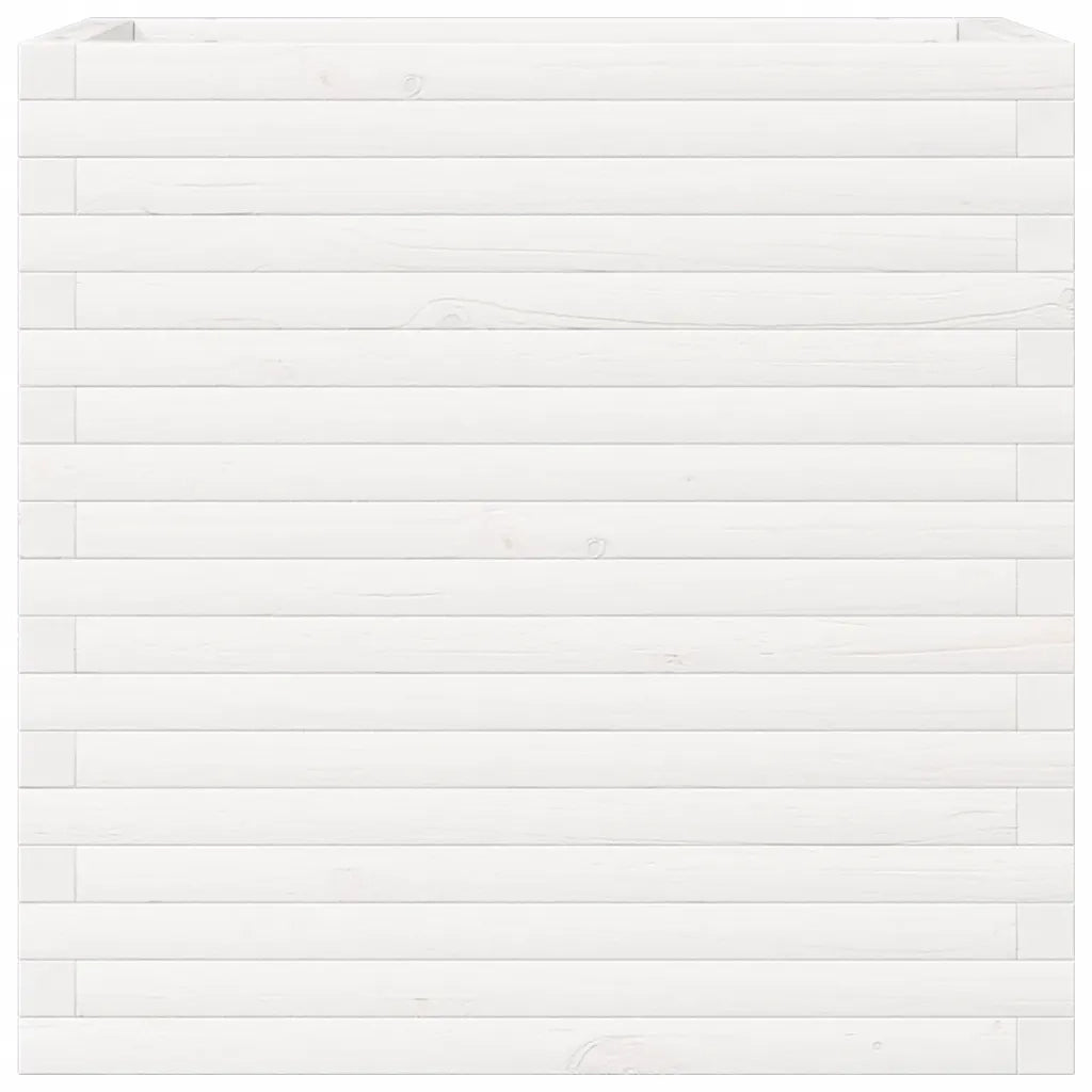 Fioriera da Giardino Bianca 70x40x68,5cm Legno Massello di Pino 3282485