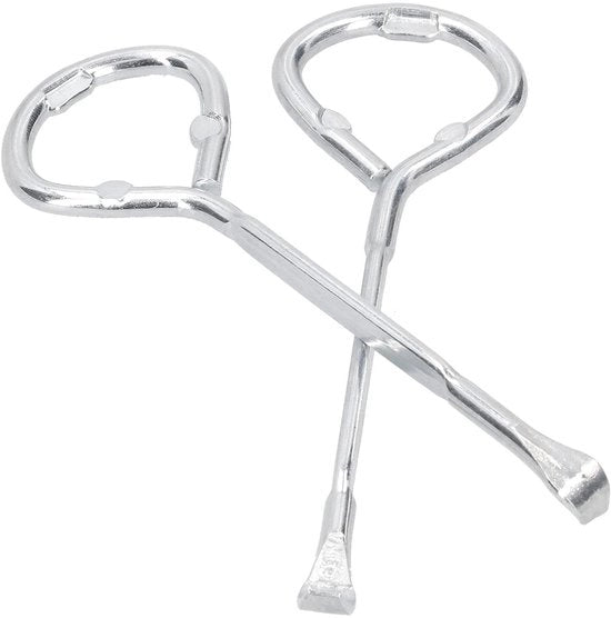Flessaio multifunzionale - 2 pezzi - Strumento metallico - Apri-flessa - Portatile - Manico progettato per un secchio da 5 litri