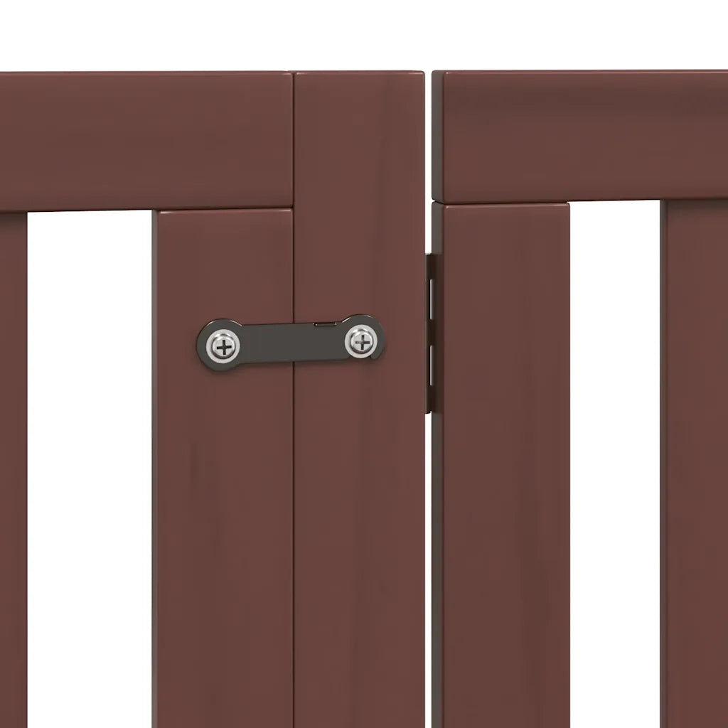 Cancello Cani Porta Pieghevole Marrone 10 Pannelli 800cm Pioppo CFW7642230