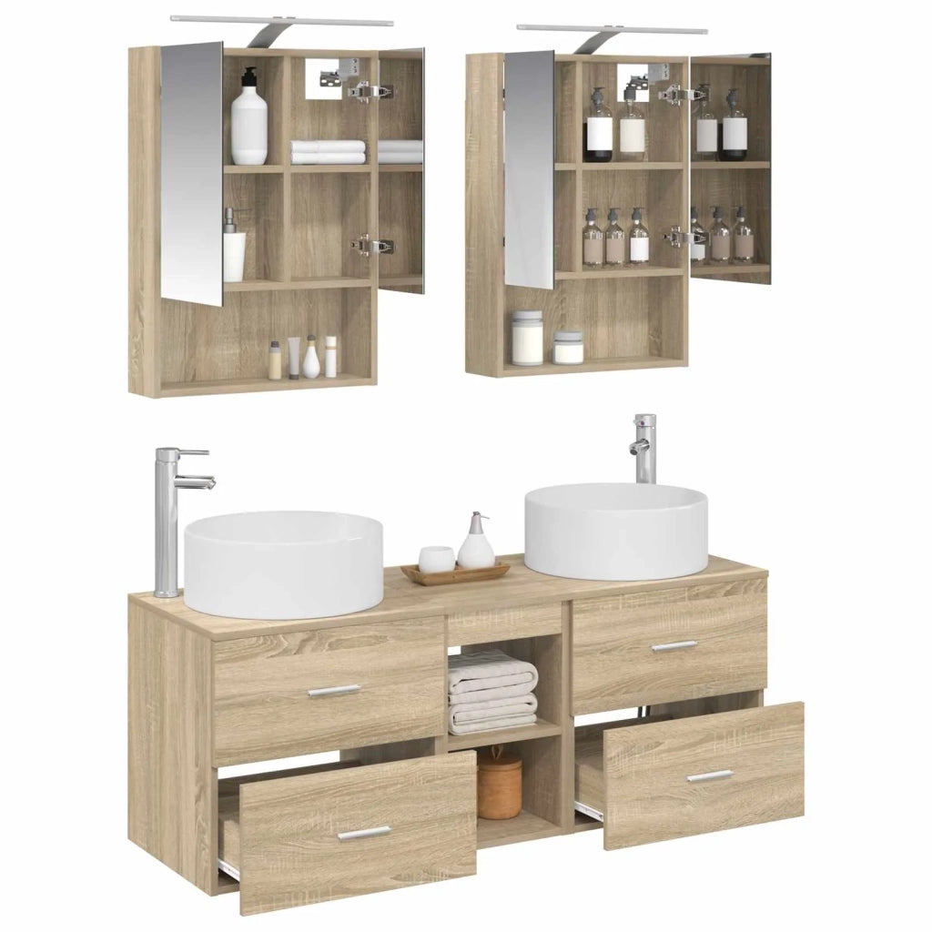 Set di mobili per il bagno 5 pcs Rovere Sonoma 3407081