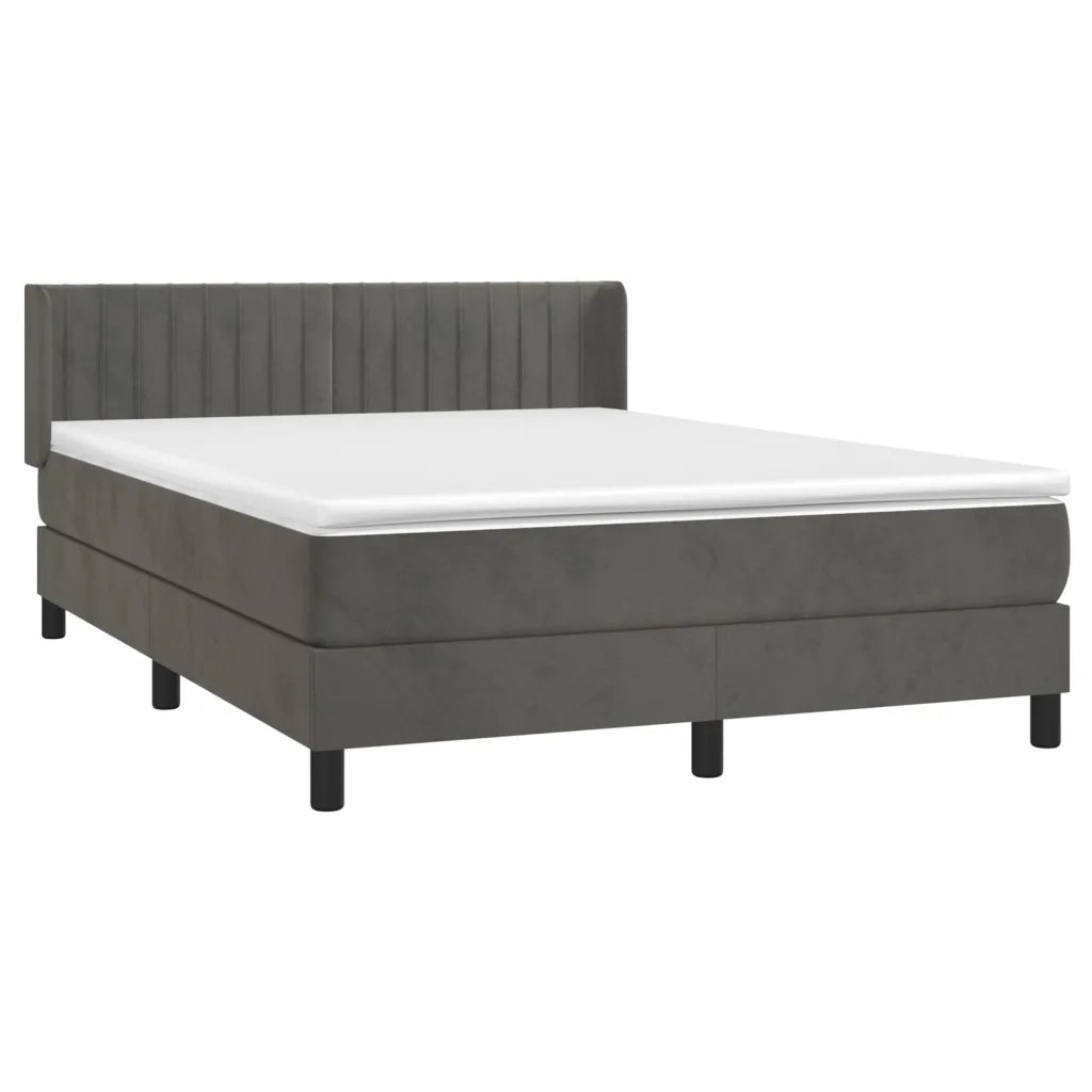 Giroletto a Molle con Materasso Grigio Scuro 140x190 cm Vellutocod mxl 98552