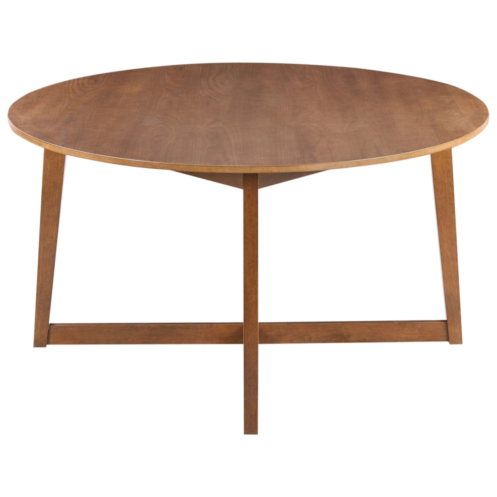 Tavolo da pranzo rovere scuro  rotondo di ispirazione retrò design soggiorno sala da pranzo