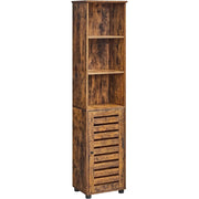 Colonna Bagno Loft in Legno Rustico con Ante a Persiana