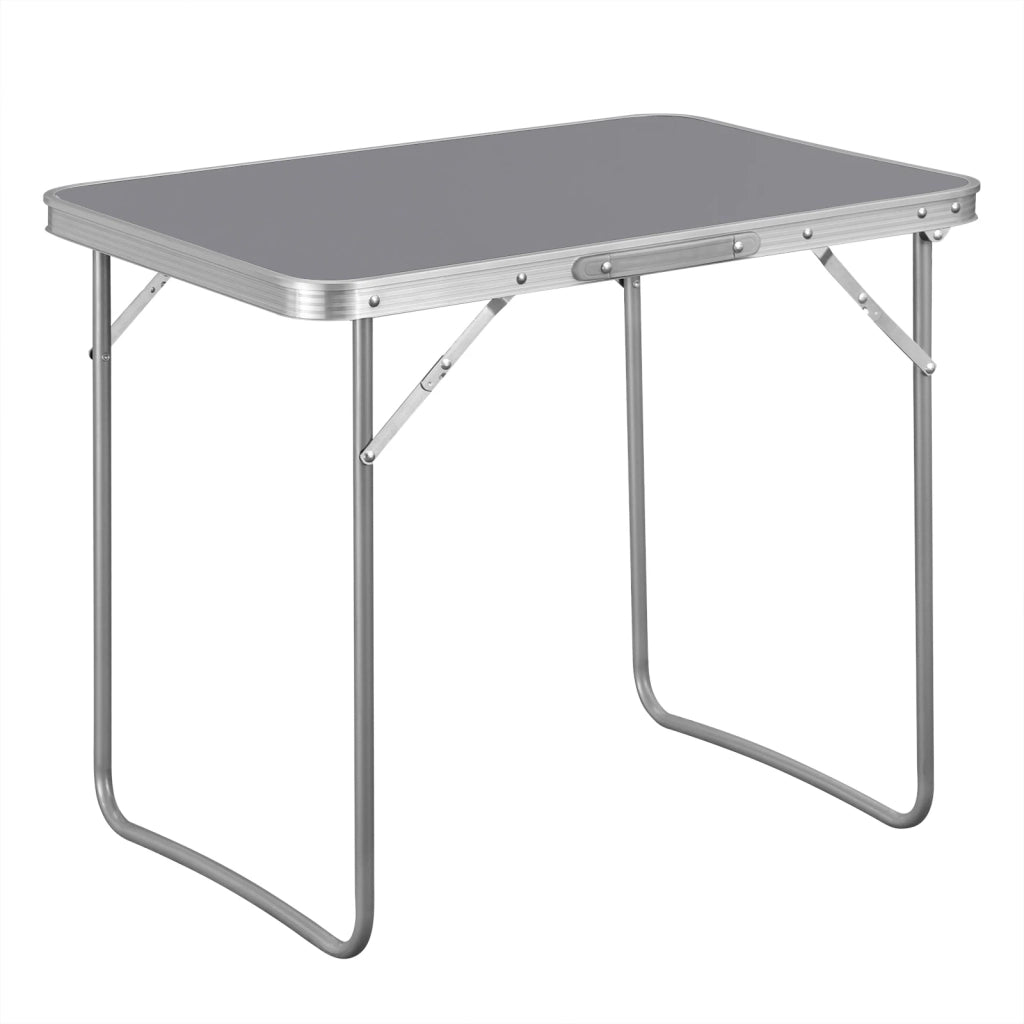 TAVOLO Pieghevole Multifunzione 70x60x50 cm Grigio in Alluminio, Ferro e MDF