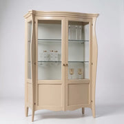 Vetrina classica in legno 2 porte avorio 130x50x200 - Mobili 2G
