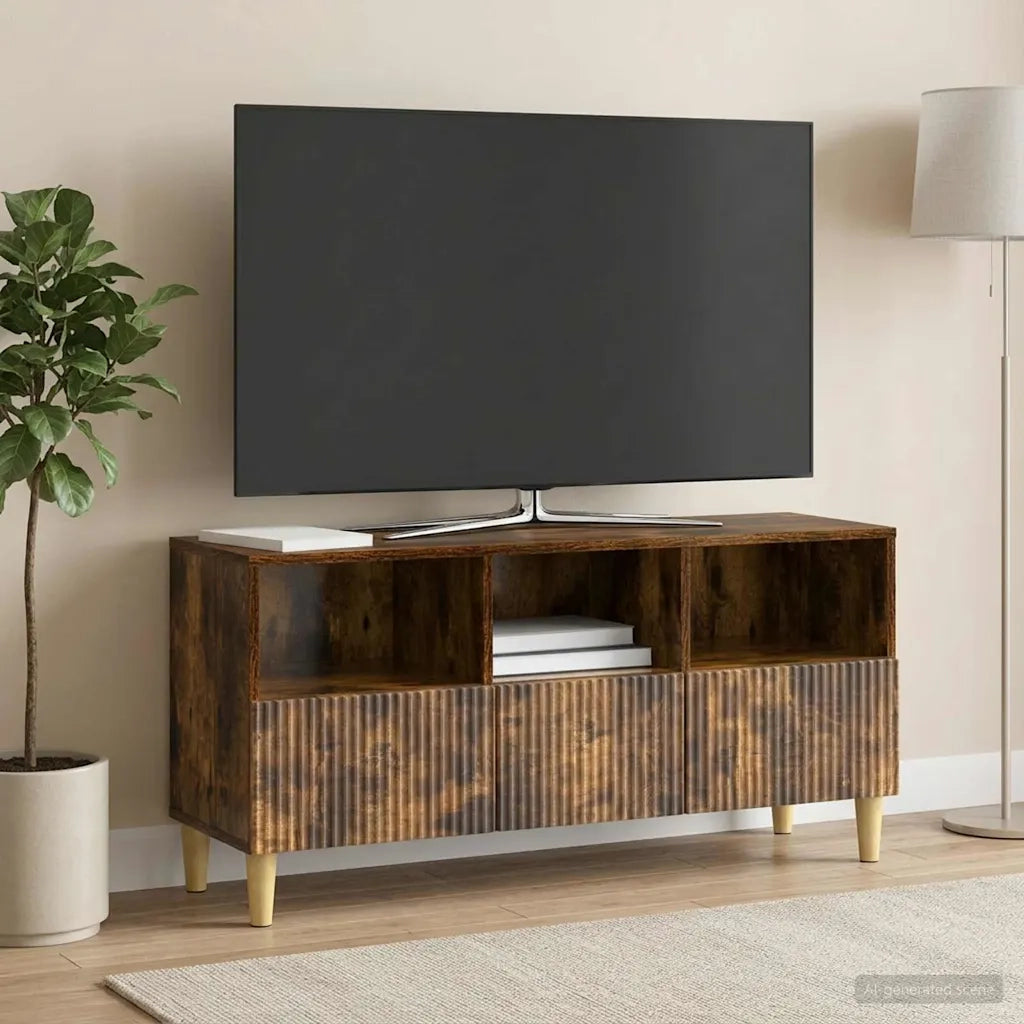 Mobile TV Rovere Fumo 102 x 34,5 x 50 cm Legno ingegnerizzato 894680