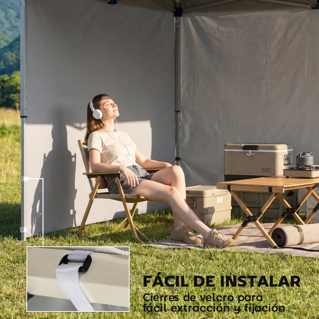 Pareti Laterali per Tenda 3x3 m ¨C Zephmum ¨C Tela Oxford con Cerniera Bianco
