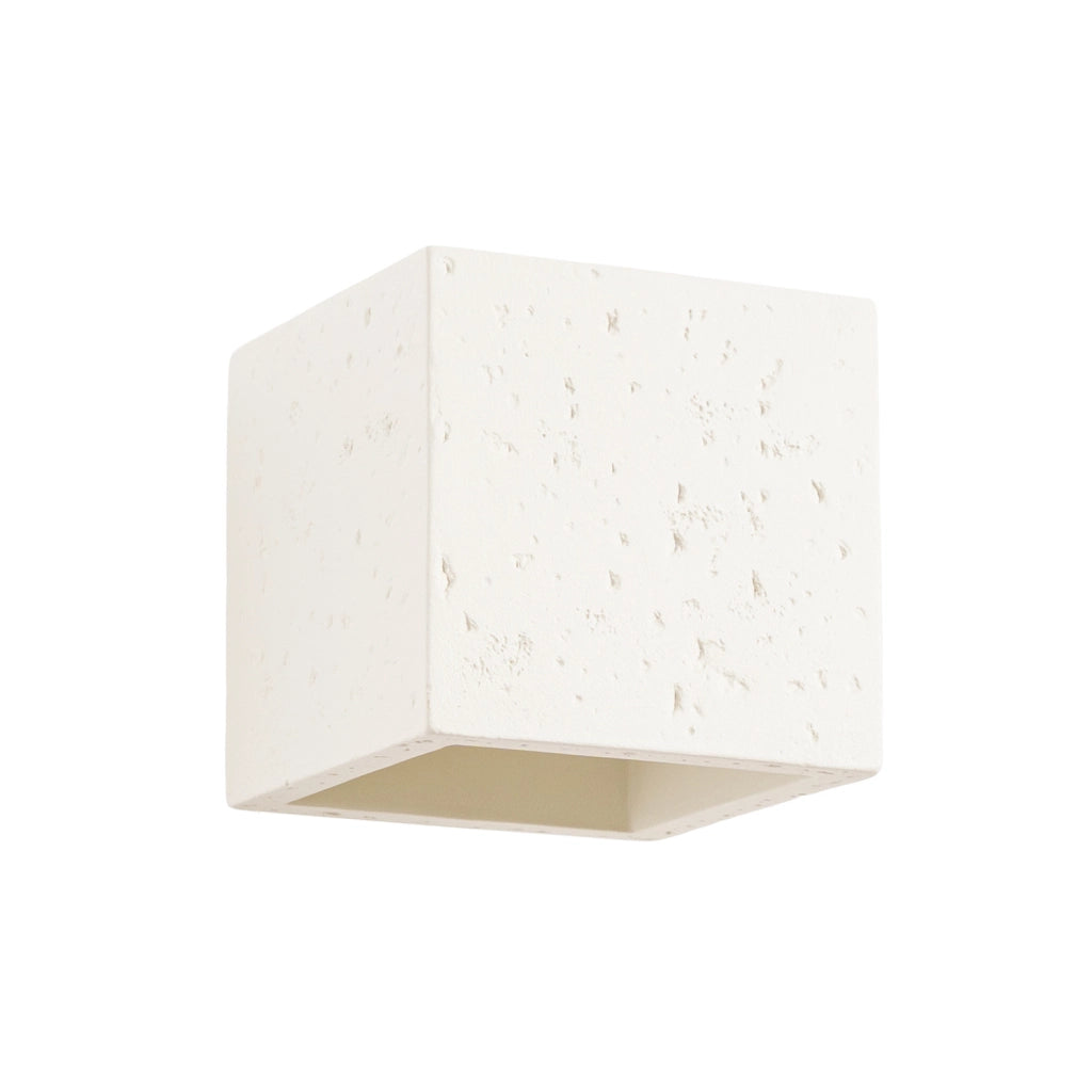 Applique in cemento beige quadrata G9 luce su-giù TETRIS