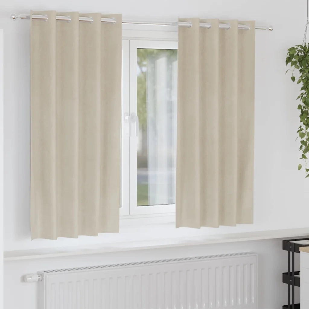 Tende Oscuranti | Tende Blackout 2 pz Crema 140 x 175 cm Velluto