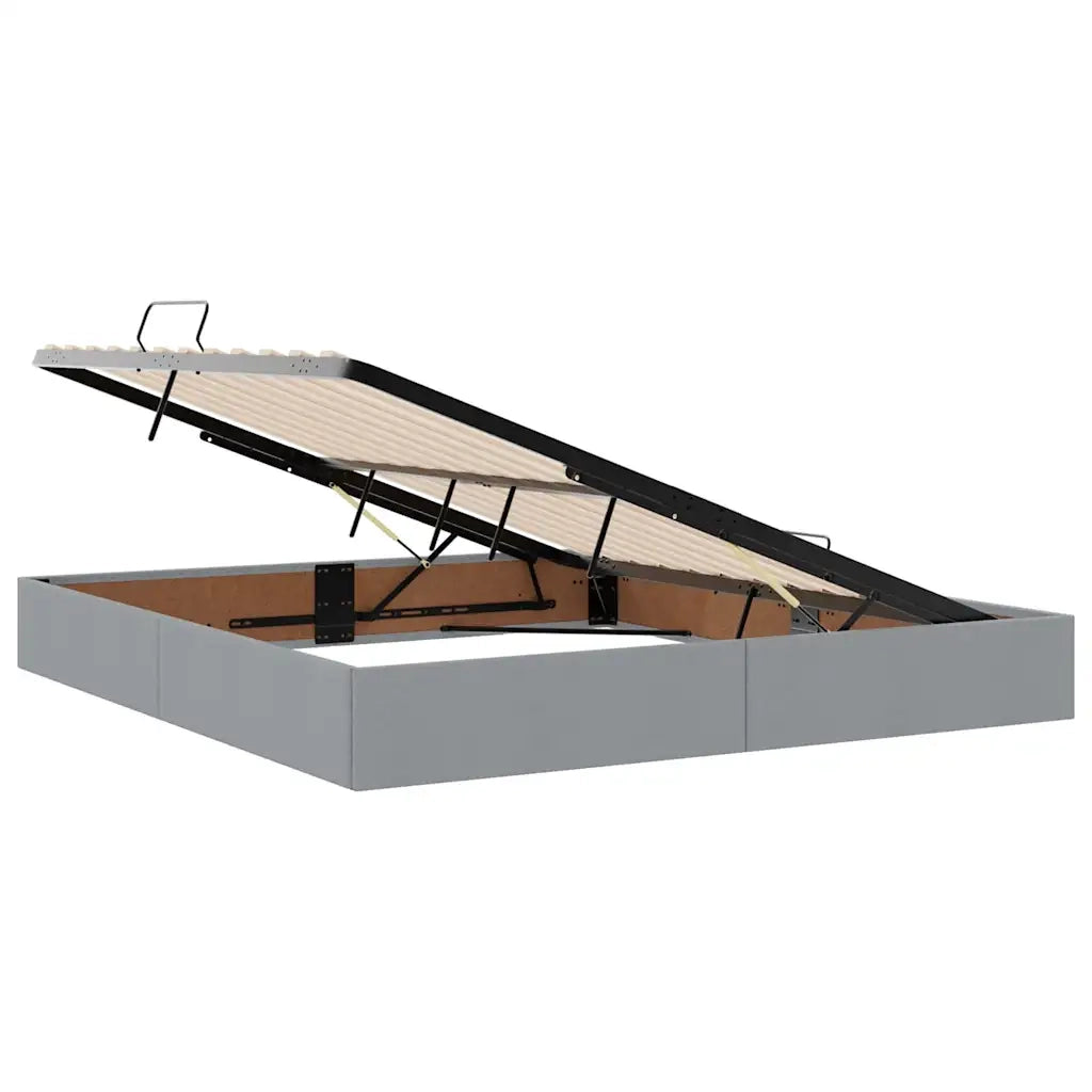Letto con contenitore e materasso Grigio chiaro 180 x 200 cm
