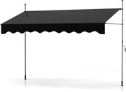 Tenda da Sole a Morsetto, Regolabile in Altezza e Inclinazione con Manovella, Telo Impermeabile e Resistente ai Raggi Solari e Telaio Antiruggine, Tenda Retrattile Senza Foratura (3M,Nero)