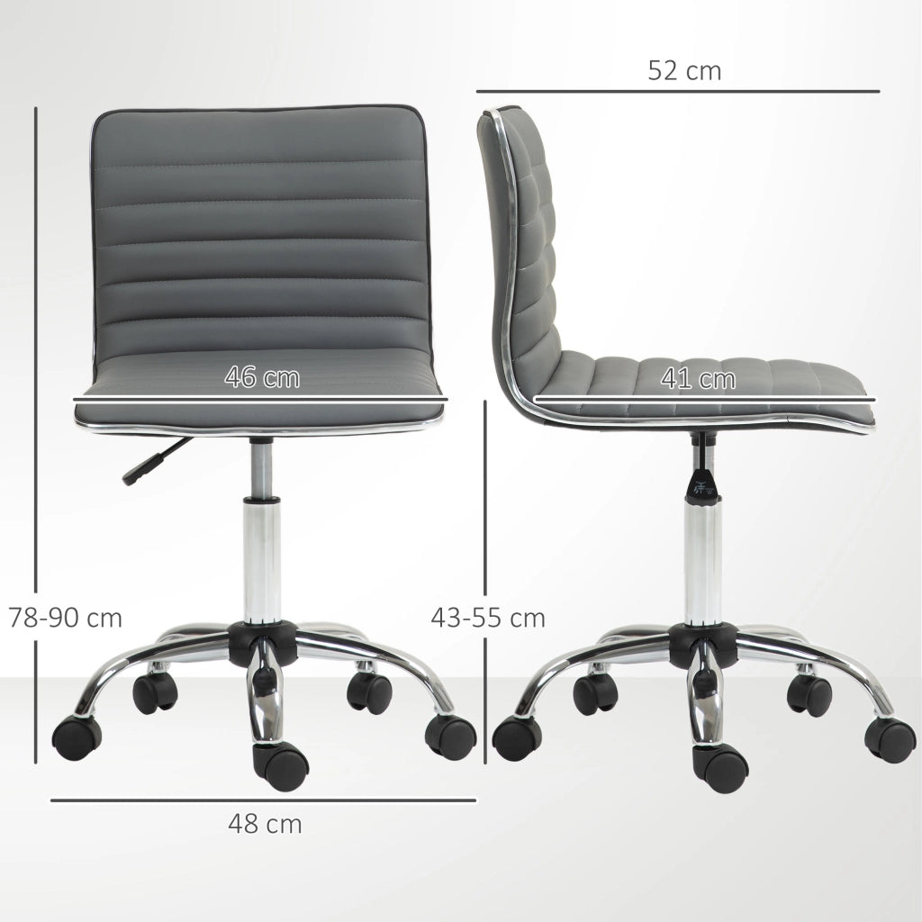 Sedia da ufficio girevole senza braccioli ¨C zephmum ¨C Grigio scuro imbottita PU
