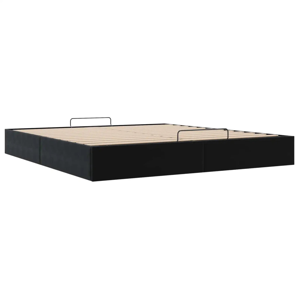 Letto ottomano Nero King size Velluto 3403078