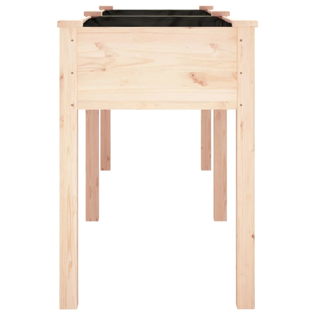 Aiuola rialzata/fioriera con rivestimento 203 x 53 x 76 cm legno massello di abete marrone 02_0038127