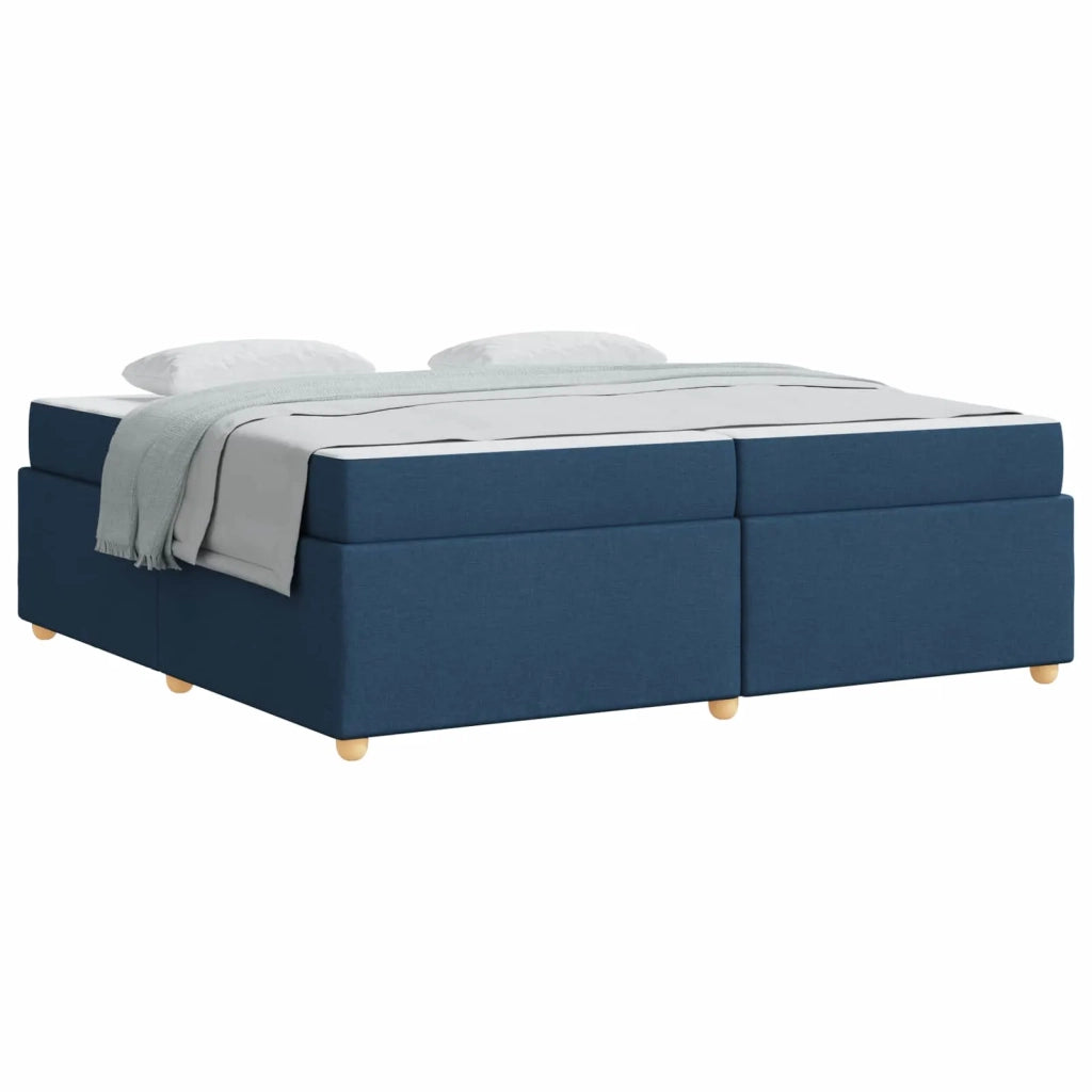 Struttura del letto con materasso Blu 200 x 200 cm Tessuto