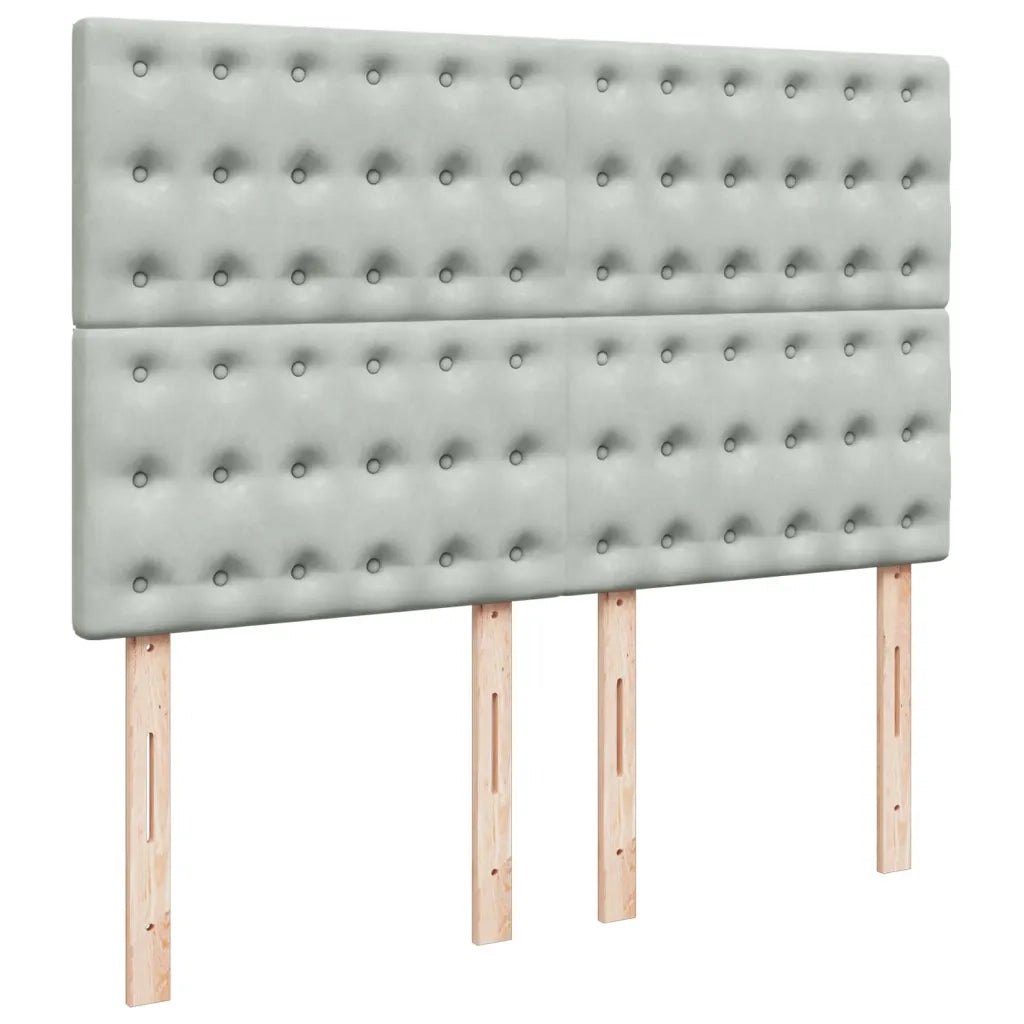 Giroletto a Molle con Materasso Grigio Chiaro 160x200cm Velluto 3290966