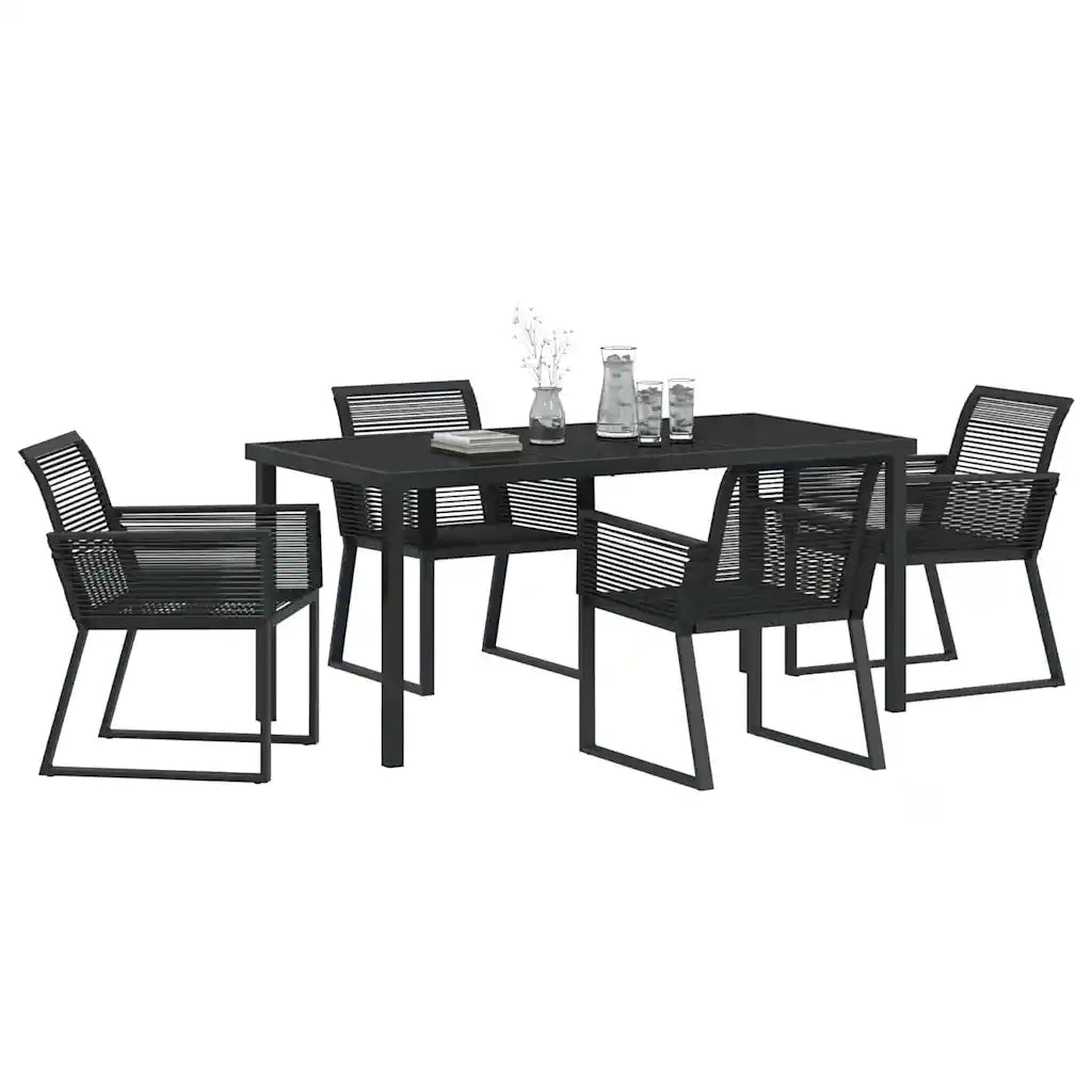 Set da Pranzo per Giardino 5 pcs Nero 3379313