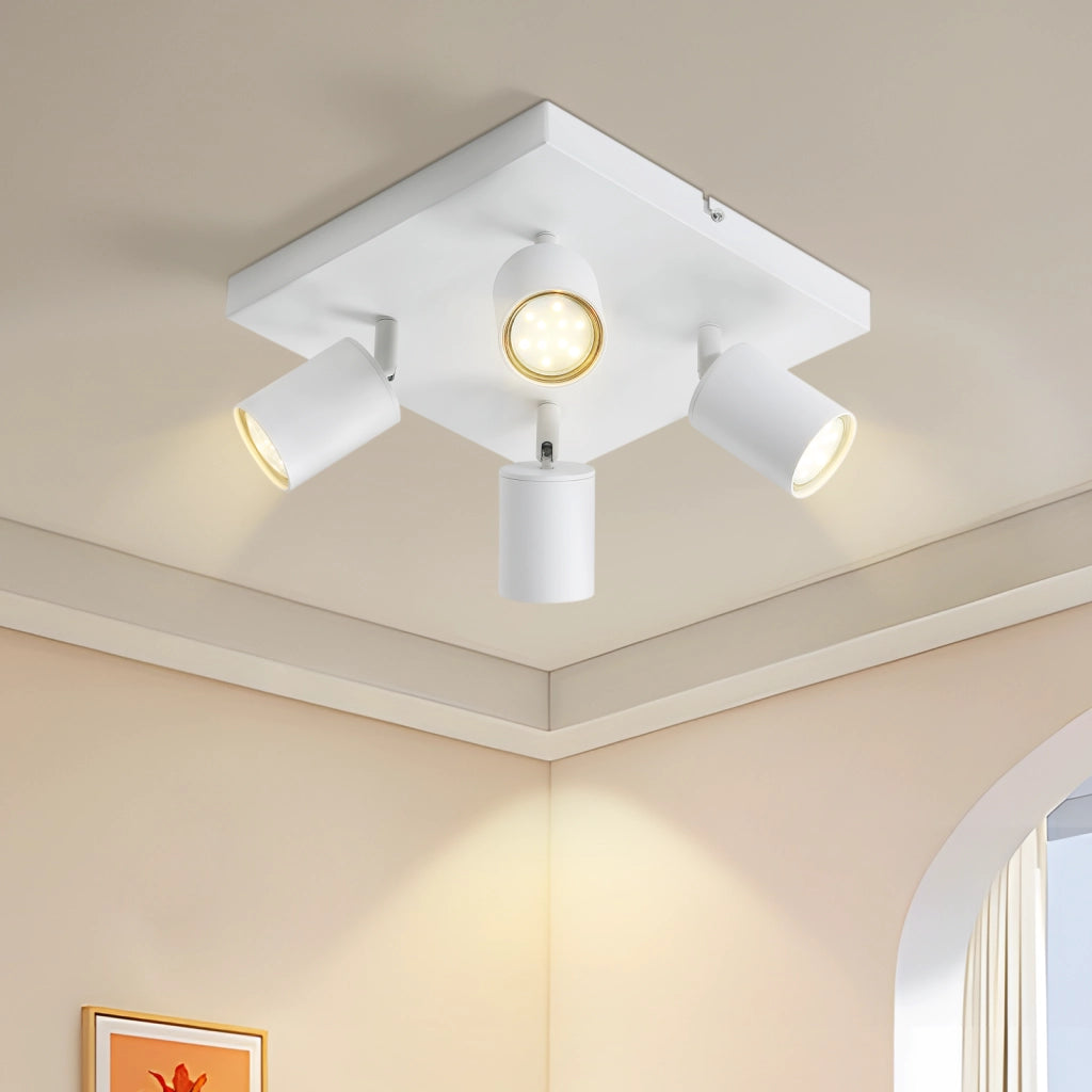 ZMH Faretto da soffitto 4 luci GU10 orientabili 330° per corridoio
