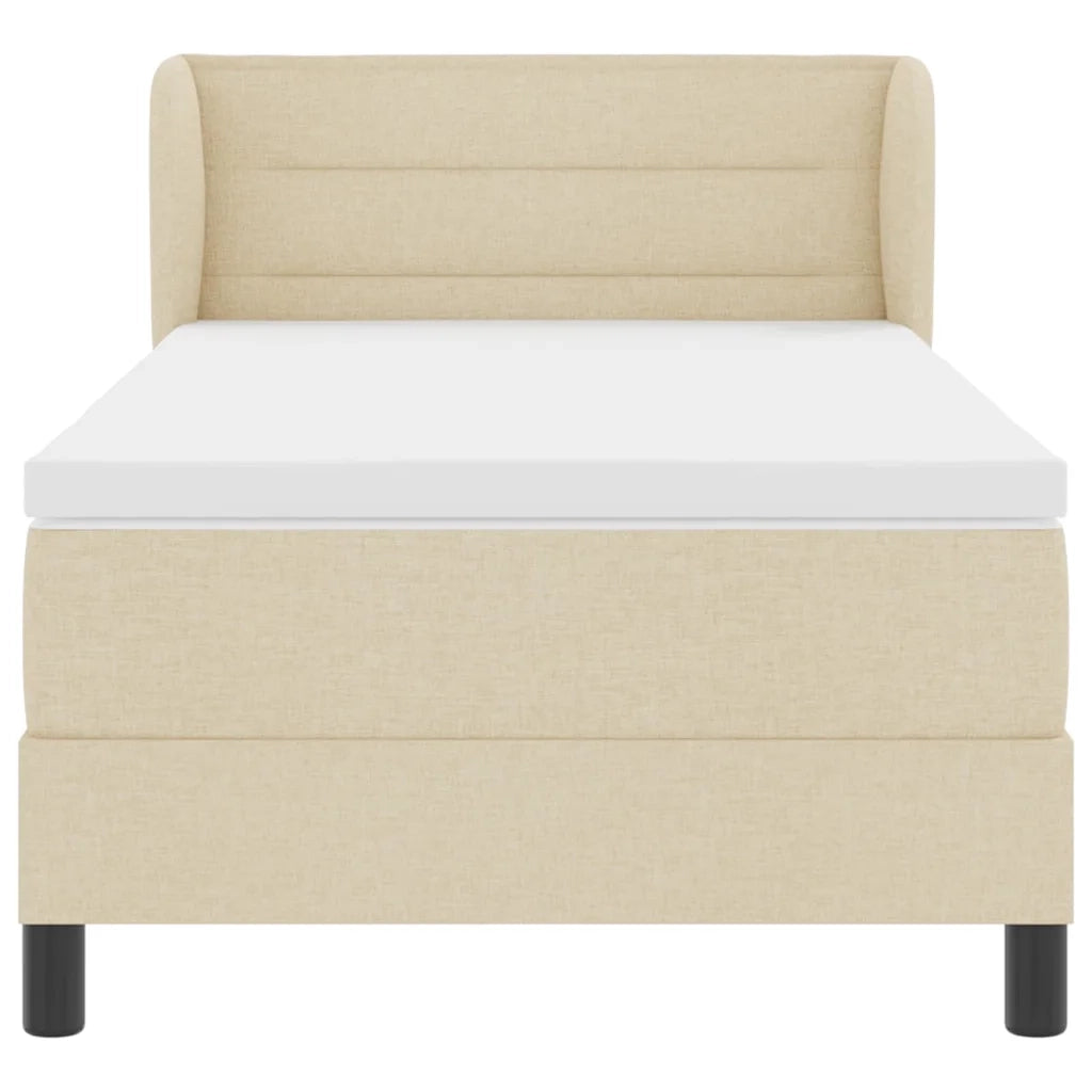 Letto a molle con materasso Crema 90 x 200 cm Tessuto 3339945