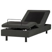 Letto singolo tessuto grigio scuro regolabile elettronicamente con telecomando senza testiera 80x200 cm stile moderno
