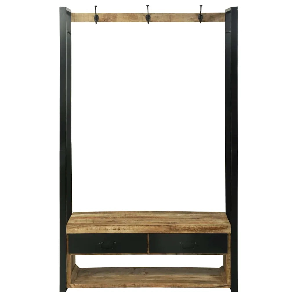 Stendibiancheria con cassetto Marrone Legno massello di mango 4015963