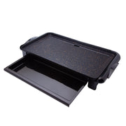 Piastra elettrica teppanyaki rivestimento pietra antiaderente, zona cottura 46x26cm, termostato regolabile 2000W - SOGO