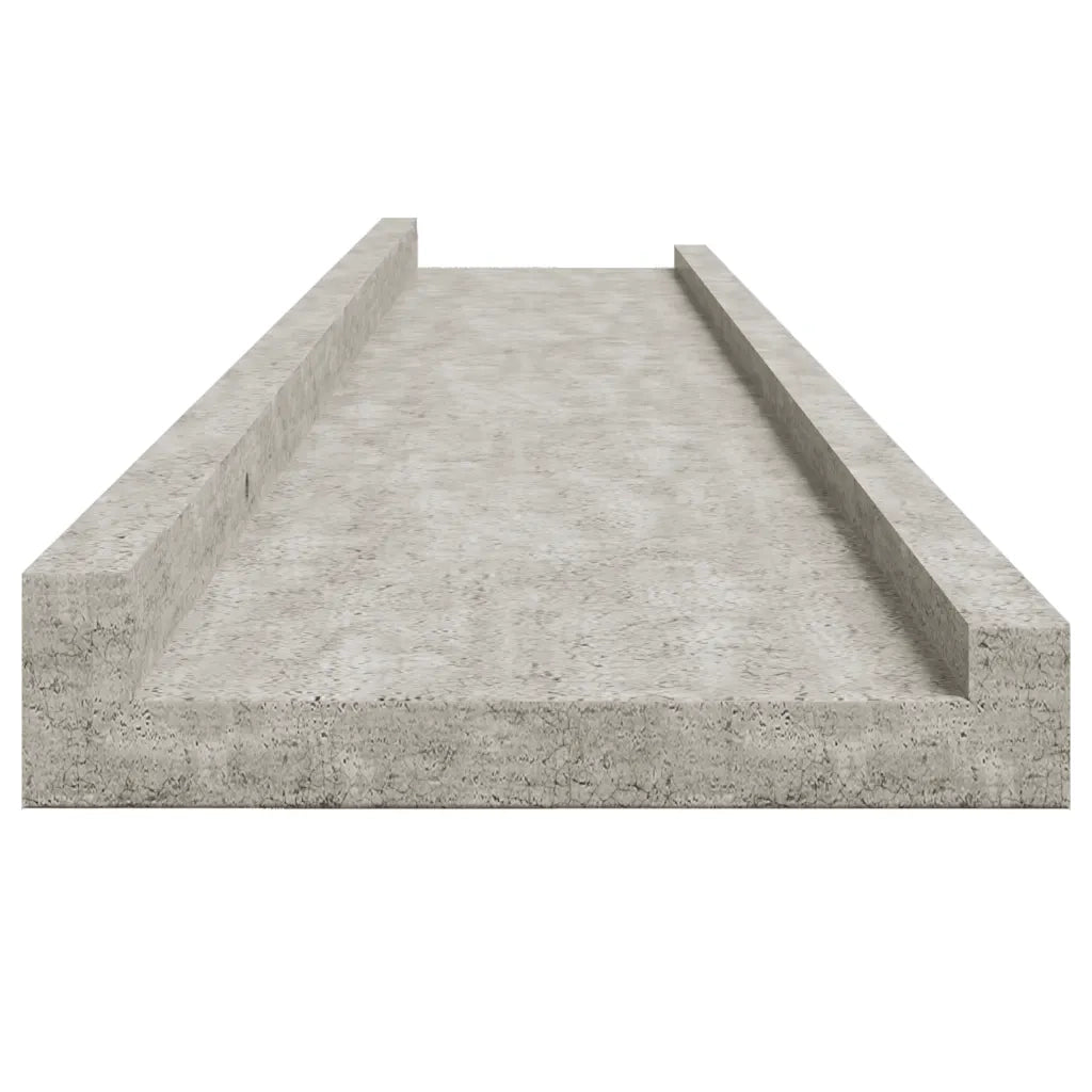 Mensole da Parete 2 pz Grigio Cemento 100x9x3 cm 326702