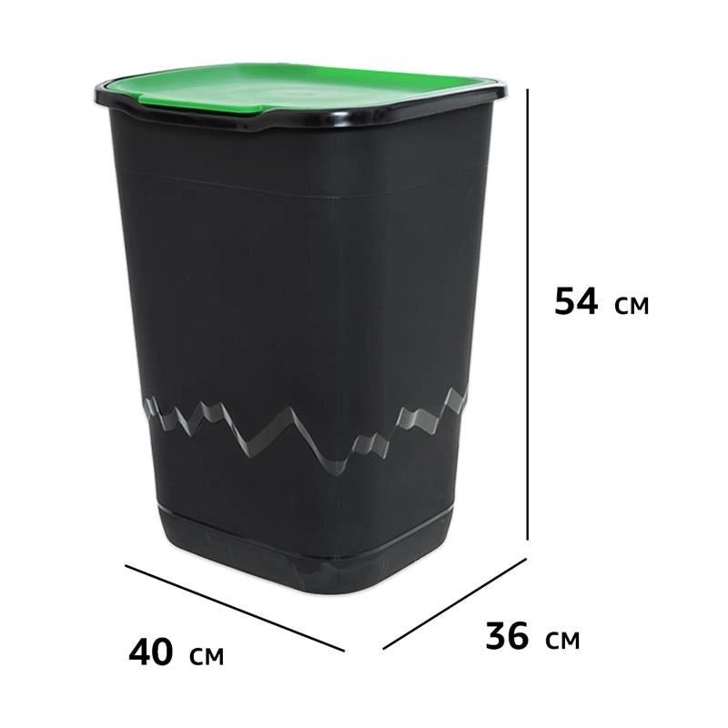 SET 3PZ PATTUMIERA 50 LT RECICLO CARTA, PLASTICA, VETRO PER RACCOLTA DEI RIFIUTI  36 X 40 X 54H CM