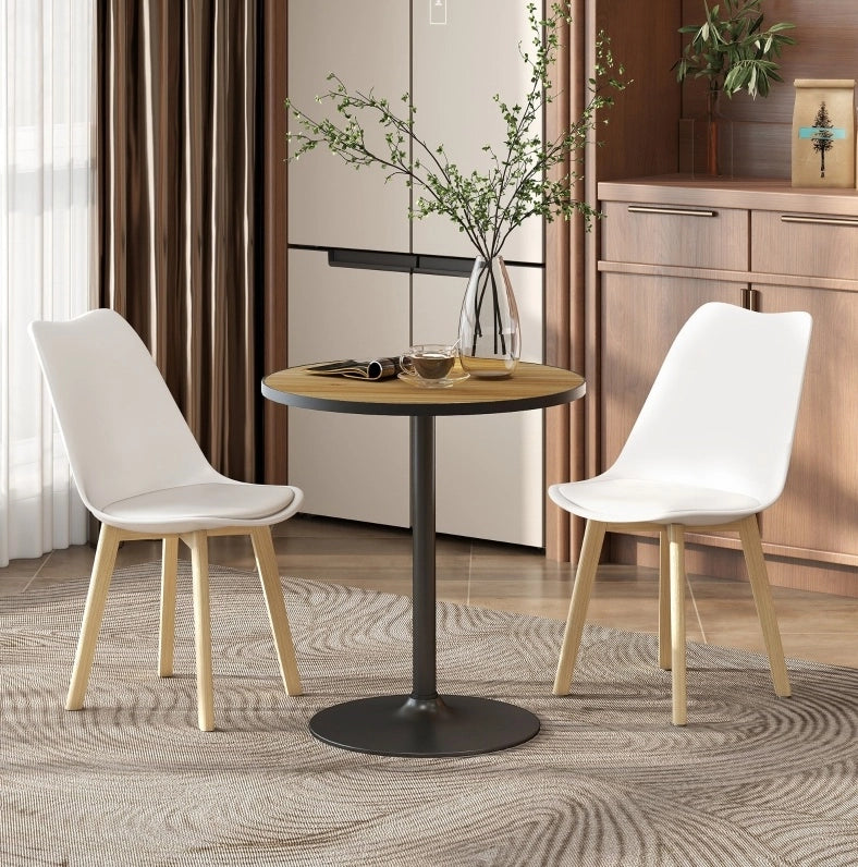 Tavolo rotondo da pranzo ?70 x 76 cm in legno effetto rovere; colore rovere