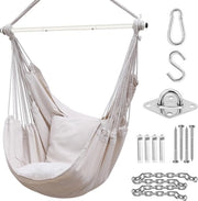 Sedia a sospensione Cocoon XL con kit di attacco e 2 cuscini - Braccio di sostegno metallico rimovibile - Posizionamento laterale per interni ed esterni - Sedia a sospensione per patio, camere da letto, decorazione della camera di una ragazza.