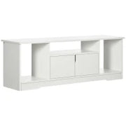 Mobile Porta TV Fino a 42" con Armadietto e Ripiani Aperti in Legno, 120x30x41cm