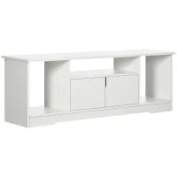 Mobile Porta TV Fino a 42" con Armadietto e Ripiani Aperti in Legno, 120x30x41cm