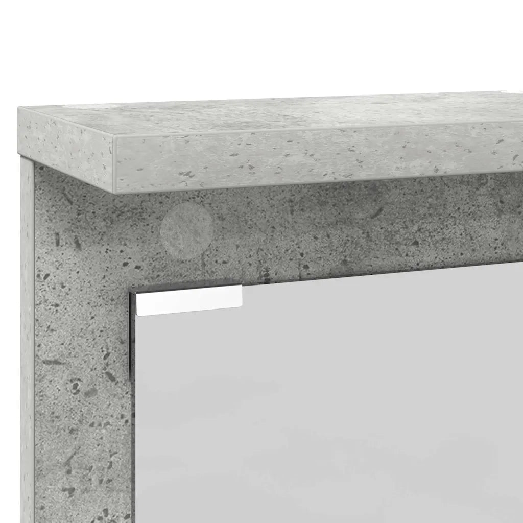 Appendiabiti a muro con specchio Grigio cemento 84 x 10 x 80 cm CFW2594461