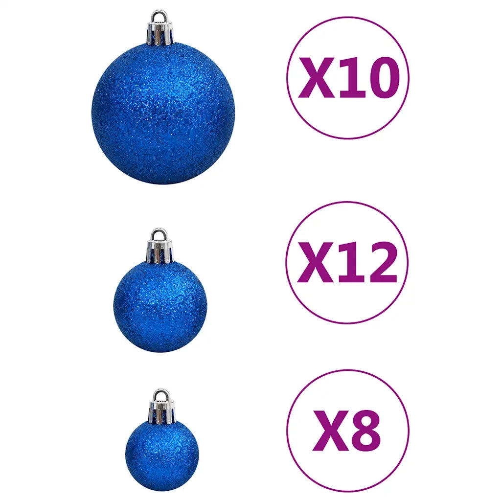Set Palline di Natale 111 pz Blu in Polistirene 356118