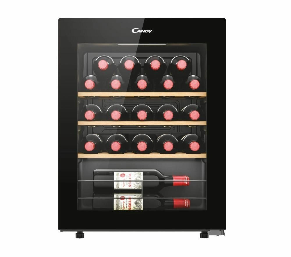 Candy CWC023 DiVino Cantinetta Vini Libera Installazione 23 Bottiglie 62 L Classe G Wi-Fi Ripiani Legno Anti UV colore Nero