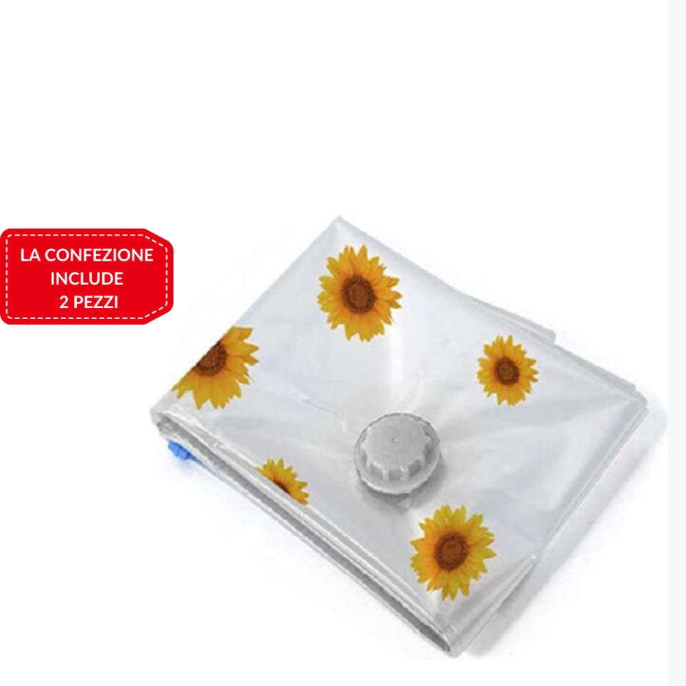 Trade Shop - 2 Pezzi Busta Sottovuoto Per Abiti Sacchetti Salvaspazio Armadio Sacchi 60x80 Cm -