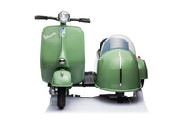 Moto Elettrica per Bambini Licenza Piaggio Vespa Sidecar 12V Verde