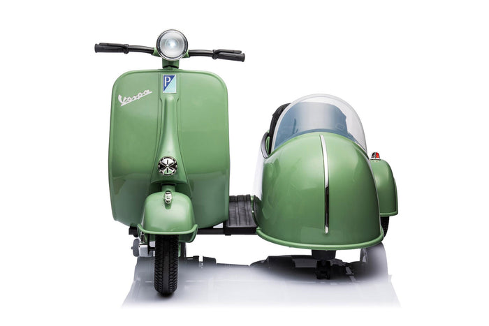 Moto Elettrica per Bambini Licenza Piaggio Vespa Sidecar 12V Verde