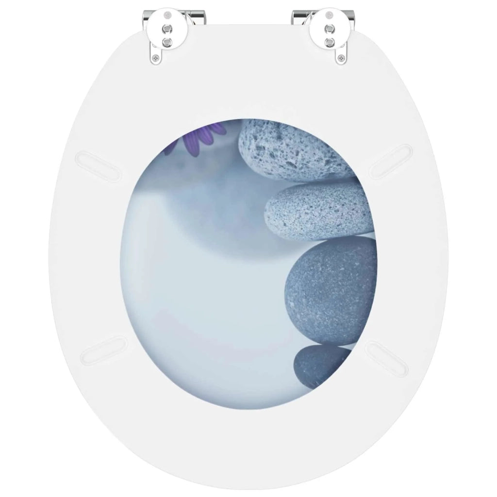 Sedile per toilette con chiusura morbida Grigio 44 x 38 cm