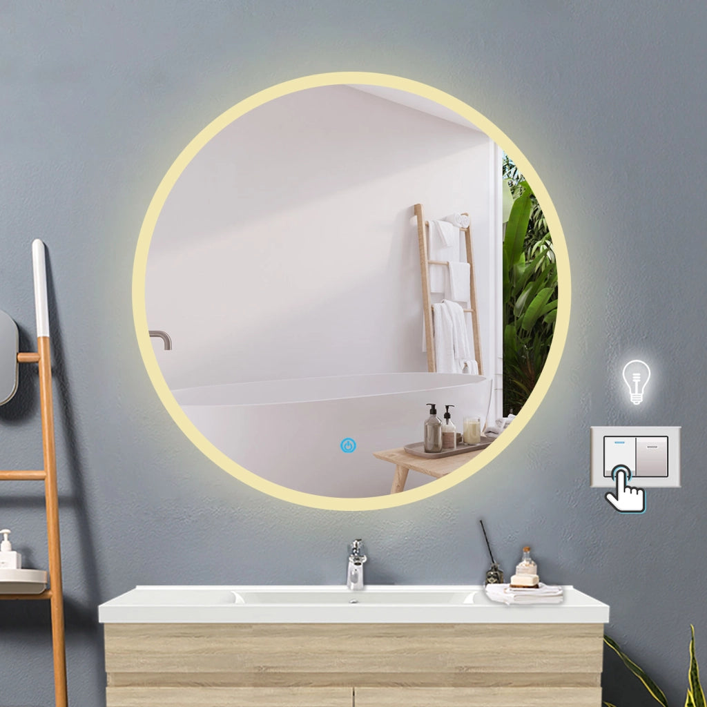 AICA Specchio da bagno Rotondo. 120x120 cm. Antiappannamento Dimmerabile in 3 temperature di colore
