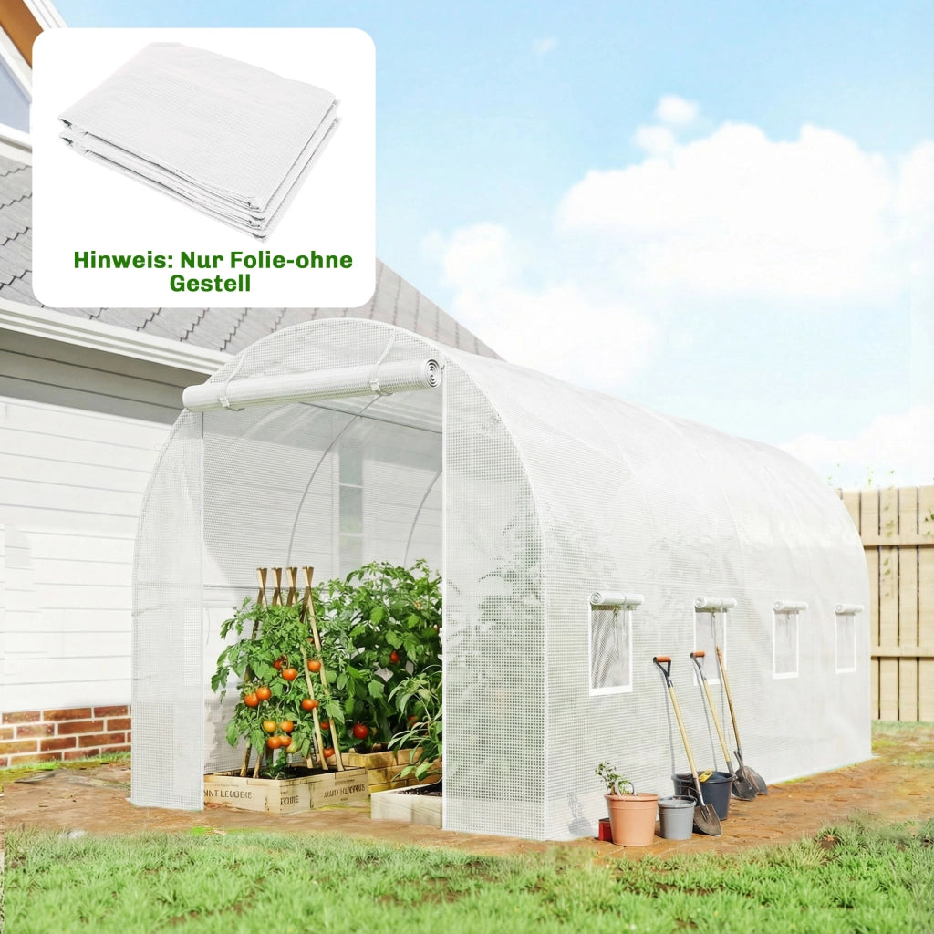 Serra da giardino ¨C zephmum ¨C Bianco 4x2m con porta e 8 finestre
