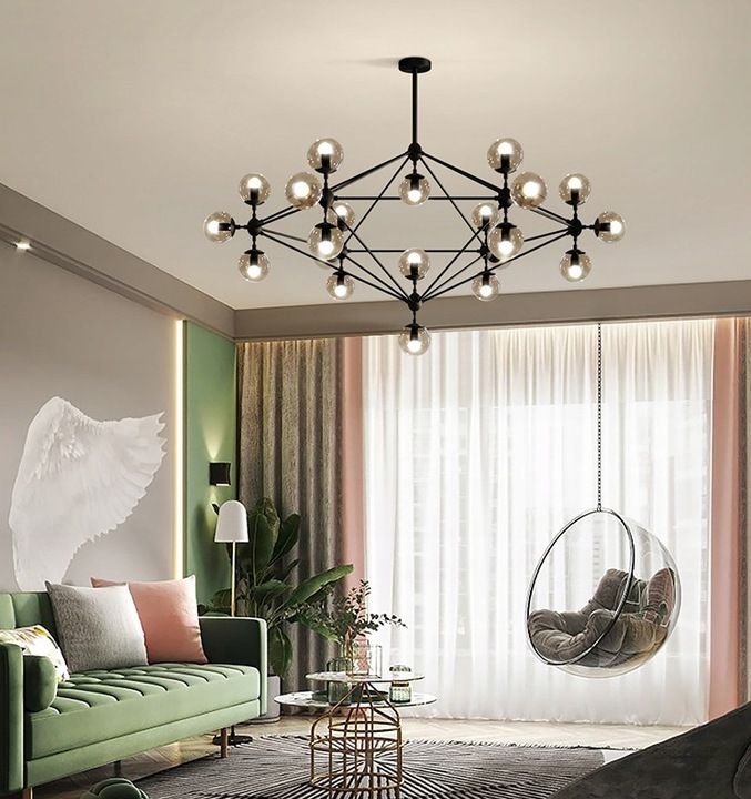 Lampada Da Sofitto Pensile Metallo Industrial Nero XXL XXL APP265-15C