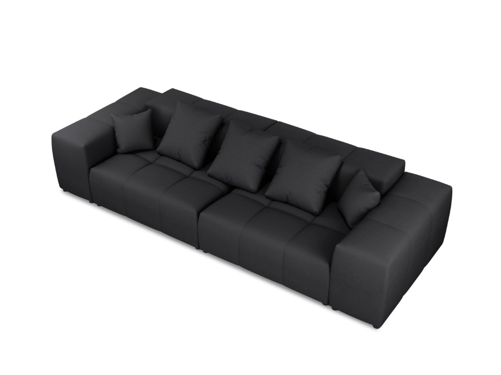Cosmopolitan Design - Divano modulare "Rome" 3 posti in tessuto strutturato nero 