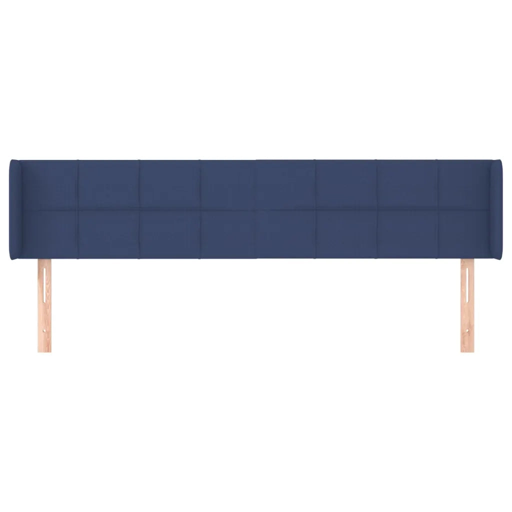 Testiera | Testata ad Orecchio Blu 203x16x78/88cm in Tessuto