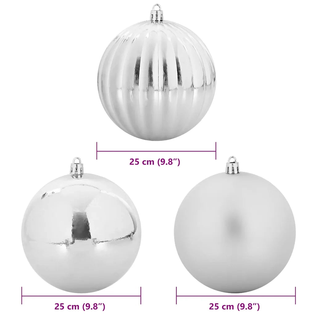 Set di Palle di Natale 3 pz-Decorazioni natalizie Argento Plastica
