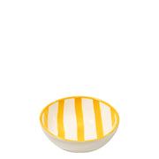 Zafferano Set 6 Ciotole Righe Collezione Lido in Ceramica Artigianale Italiana Giallo per Antipasti Dessert Design Moderno Righe Verticali