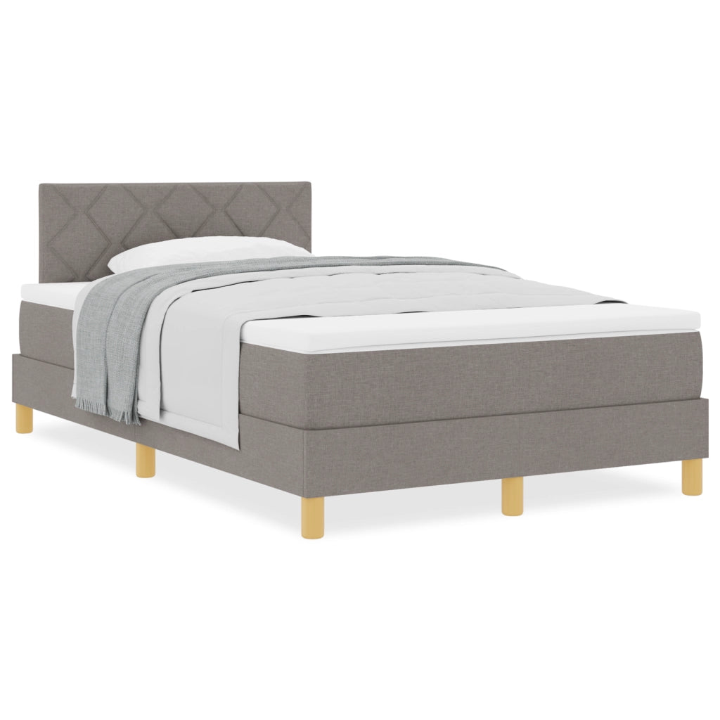Letto Box Spring con Materasso Tortora 120x200 cm Stoffa