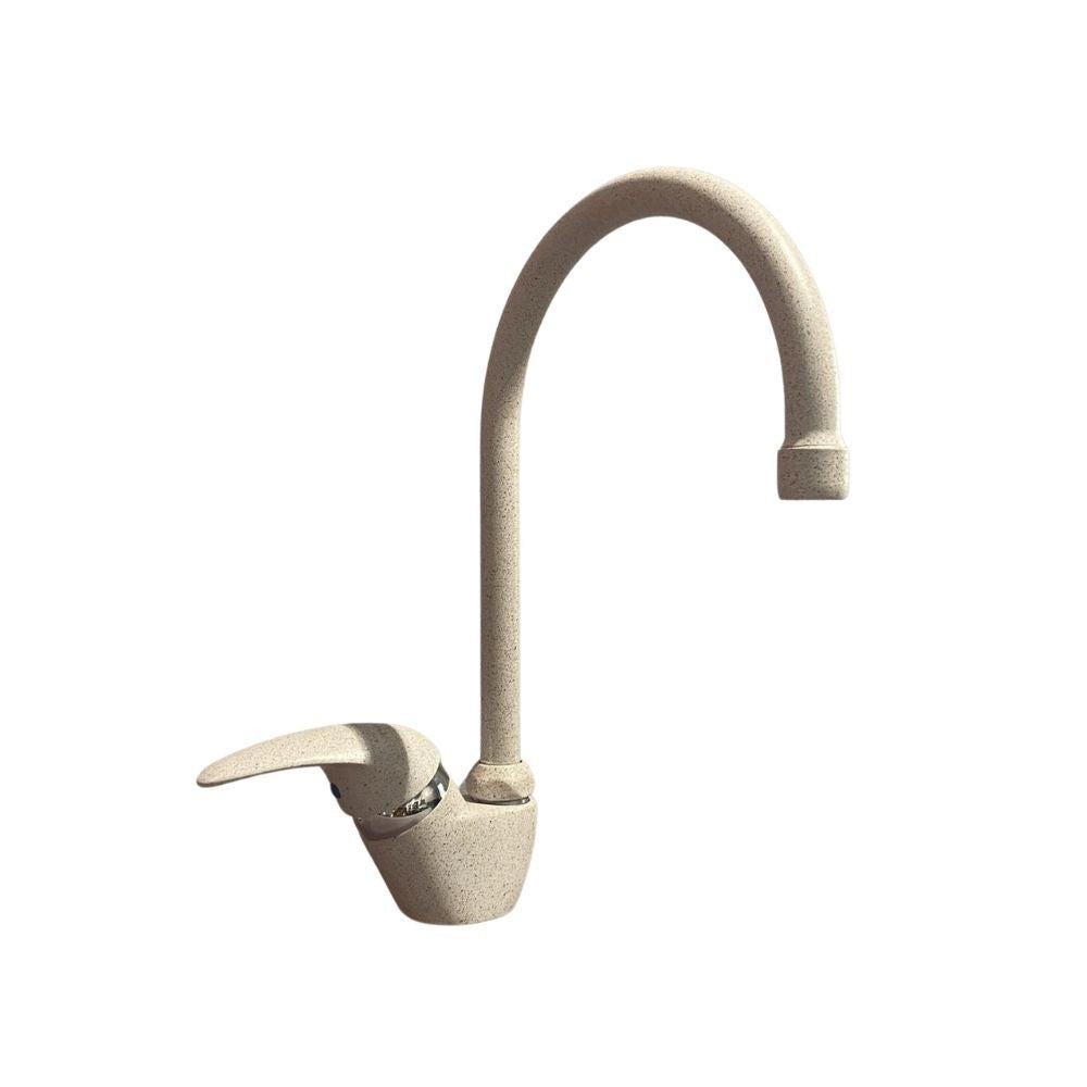 Rubinetto Cucina Miscelatore Monocomando Lavello Canna Tonda in Ottone Paini Mini Granito Island