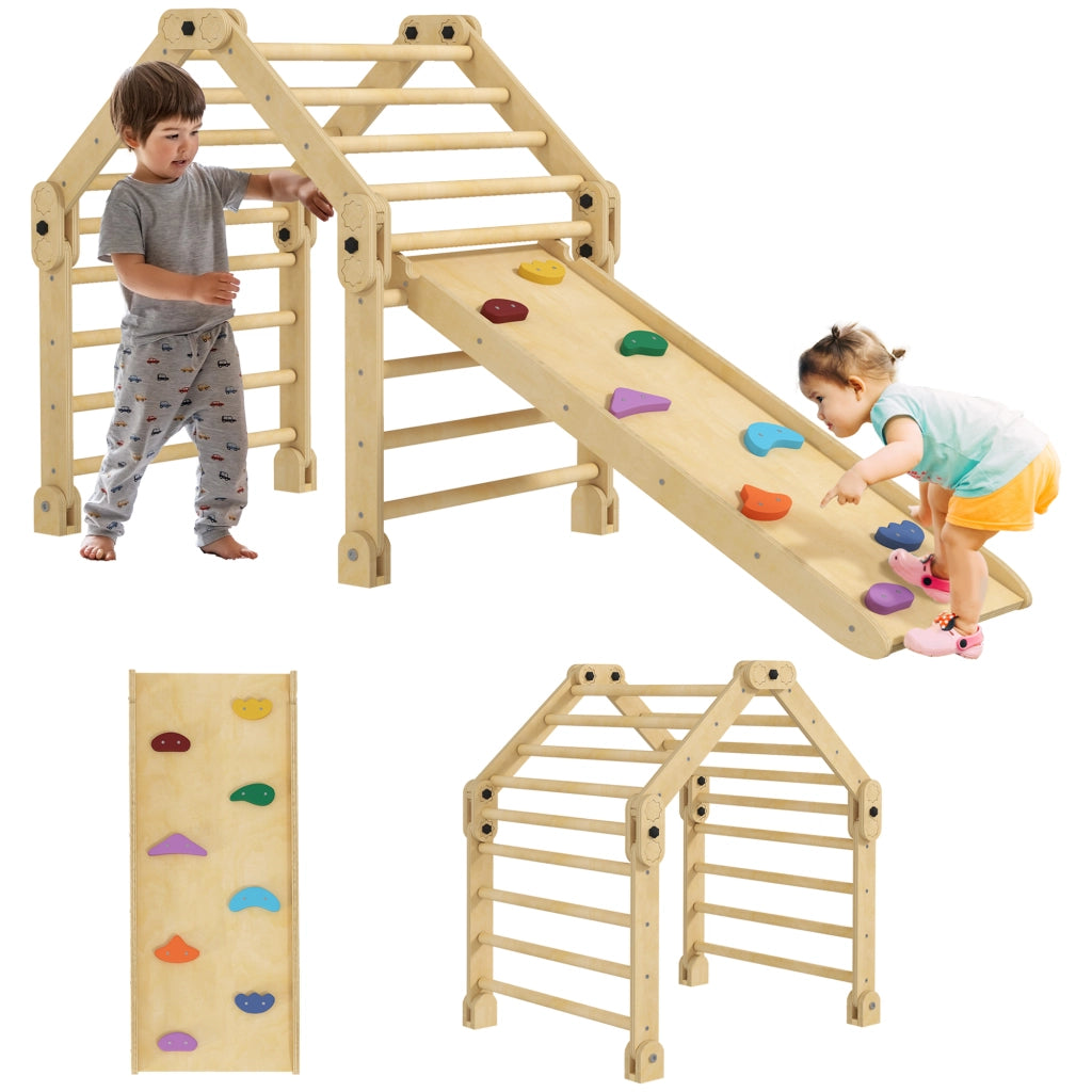 Castello Scalabile 3 in 1 per Bambini ¨C zephmum ¨C Multicolore 175x70x89 cm